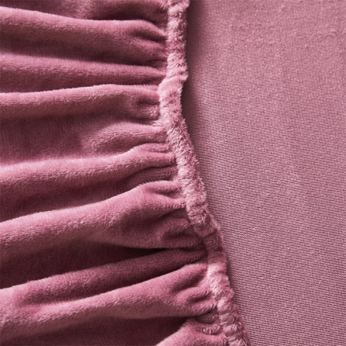 91家纺网 家纺一手货源 找家纺 骏腾 2022新款酒店轻奢刺绣水晶绒宝宝绒单床笠 豆沙