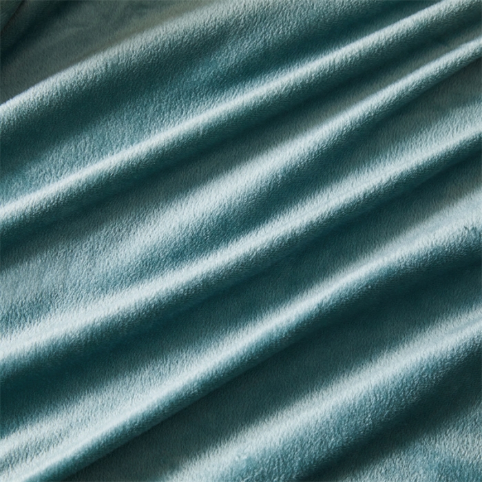 91家纺网 家纺一手货源 找家纺 骏腾 2022新款酒店轻奢刺绣水晶绒宝宝绒单床笠 湖水绿