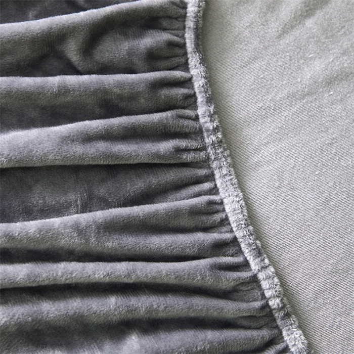 91家纺网 家纺一手货源 找家纺 骏腾 2022新款酒店轻奢刺绣水晶绒宝宝绒单床笠 深灰