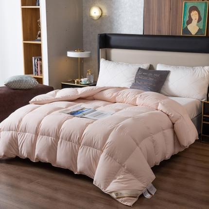 91家纺网 家纺一手货源 找家纺 洁蚕居 2021新款考拉绒鹅绒被 藕粉