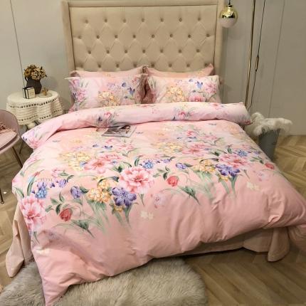 91家纺网 家纺一手货源 找家纺 （总）馨蕊2021秋冬新品50支贡缎全棉印花四件套