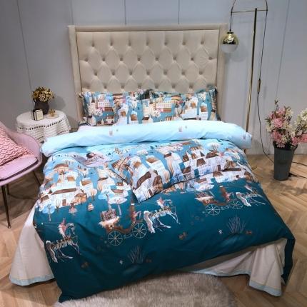 91家纺网 家纺一手货源 找家纺 （总）馨蕊2021秋冬新品50支贡缎全棉印花四件套