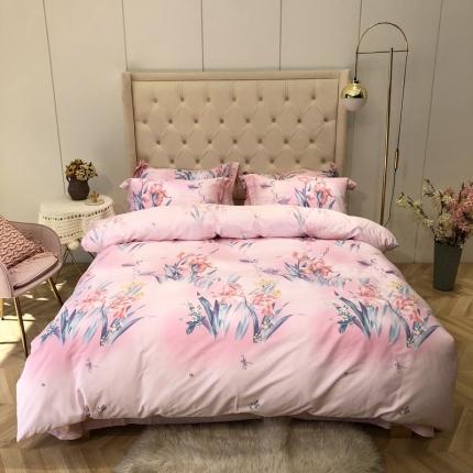 91家纺网 家纺一手货源 找家纺 （总）馨蕊2021秋冬新品50支贡缎全棉印花四件套