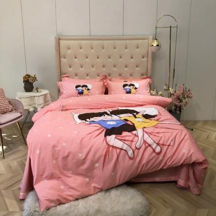 91家纺网 家纺一手货源 找家纺 （总）馨蕊2021秋冬新品50支贡缎全棉印花四件套