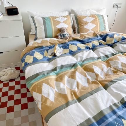 91家纺网 家纺一手货源 找家纺 盛馨家纺 2023新款复古风情13372全棉四件套 马德里