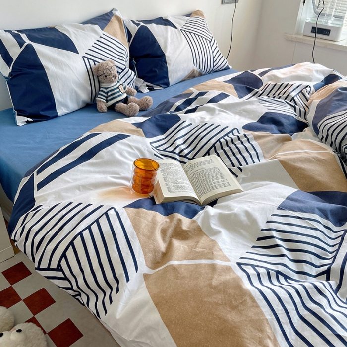 91家纺网 家纺一手货源 找家纺 盛馨家纺 2023新款复古风情13372全棉四件套 时尚空间