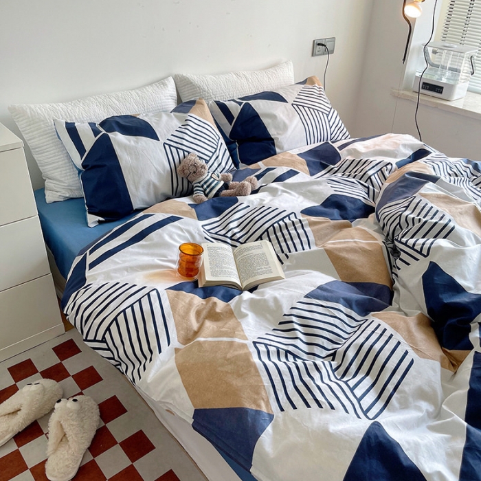 91家纺网 家纺一手货源 找家纺 盛馨家纺 2023新款复古风情13372全棉四件套 时尚空间