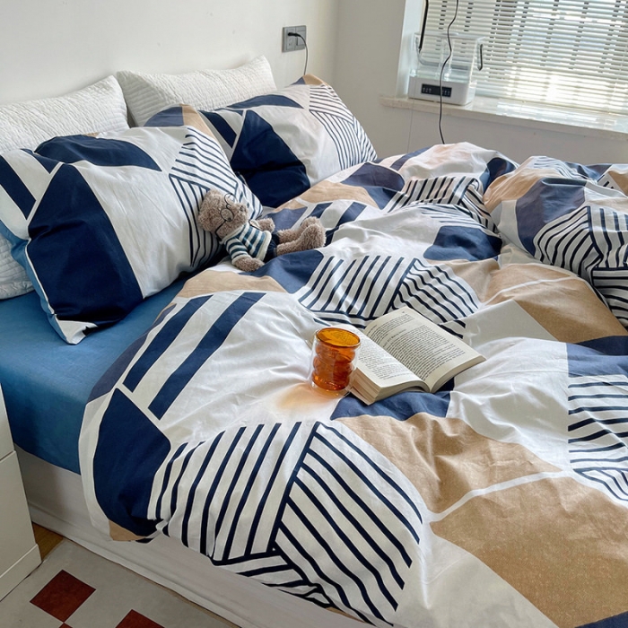 91家纺网 家纺一手货源 找家纺 盛馨家纺 2023新款复古风情13372全棉四件套 时尚空间