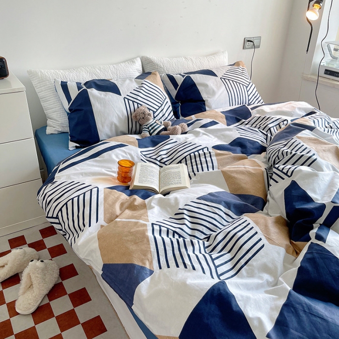 91家纺网 家纺一手货源 找家纺 盛馨家纺 2023新款复古风情13372全棉四件套 时尚空间