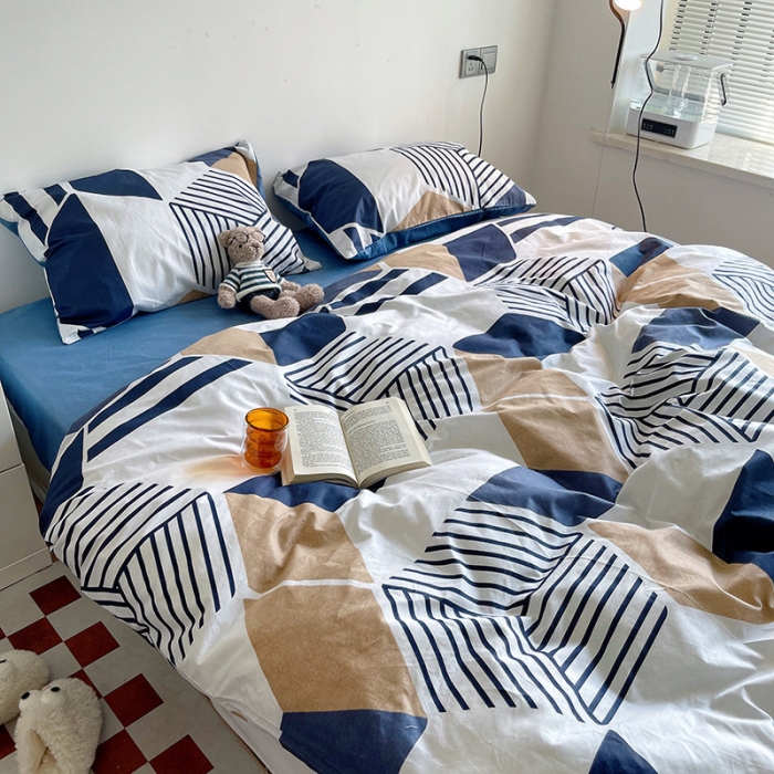 91家纺网 家纺一手货源 找家纺 盛馨家纺 2023新款复古风情13372全棉四件套 时尚空间