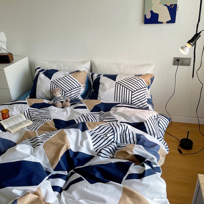 91家纺网 家纺一手货源 找家纺 盛馨家纺 2023新款复古风情13372全棉四件套 时尚空间