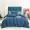 91家纺网 家纺一手货源 找家纺 嘉悦2021新款50*50S双股长绒棉简约纯色埋绳四件套 雾霾蓝