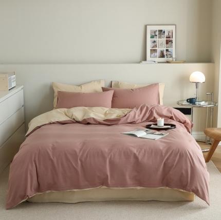 91家纺网 家纺一手货源 找家纺 （总）寐眠 2021新款A类40支全棉撞色四件套