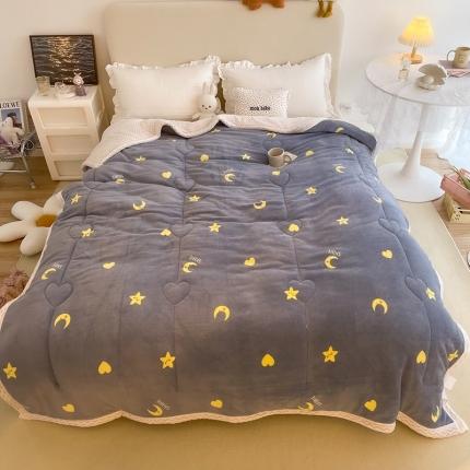 91家纺网 家纺一手货源 找家纺 （总）慕尚 2022新款牛奶绒贝贝绒三层加厚毛毯