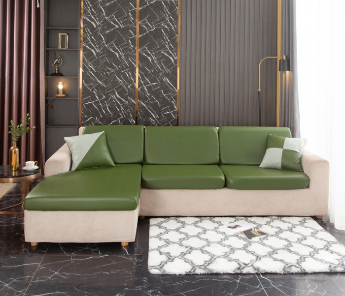 91家纺网 家纺一手货源 找家纺 兴妮雅家纺2021新款纯色皮沙发笠 碧绿