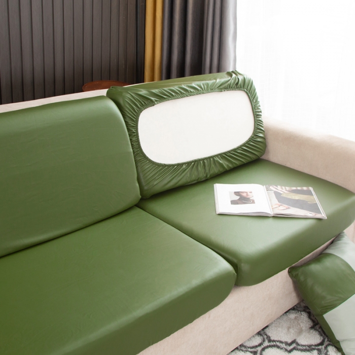 91家纺网 家纺一手货源 找家纺 兴妮雅家纺2021新款纯色皮沙发笠 碧绿