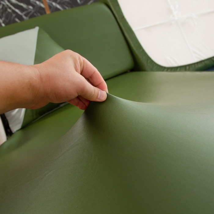 91家纺网 家纺一手货源 找家纺 兴妮雅家纺2021新款纯色皮沙发笠 碧绿