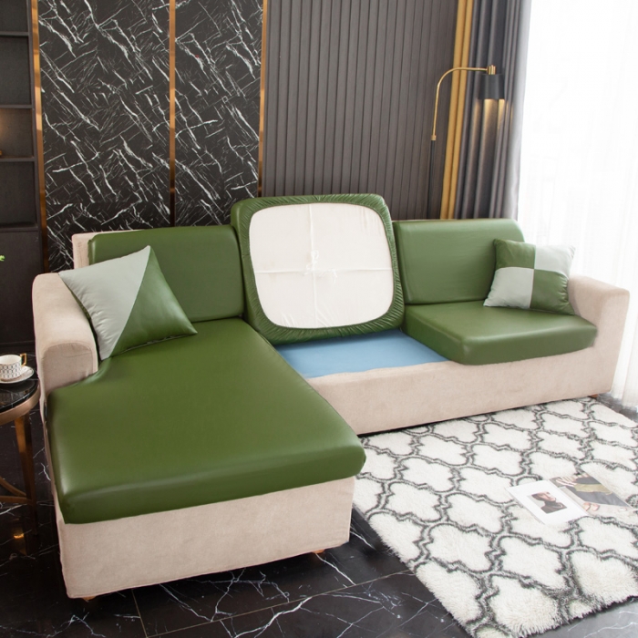 91家纺网 家纺一手货源 找家纺 兴妮雅家纺2021新款纯色皮沙发笠 碧绿