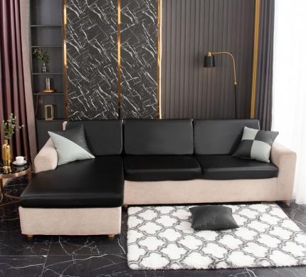 兴妮雅家纺2021新款纯色皮沙发笠 黑色