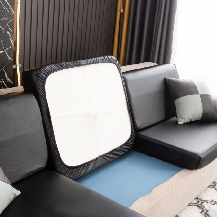 91家纺网 家纺一手货源 找家纺 兴妮雅家纺2021新款纯色皮沙发笠 黑色