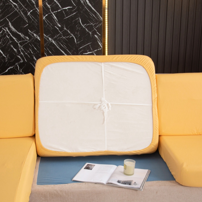 91家纺网 家纺一手货源 找家纺 兴妮雅家纺2021新款纯色皮沙发笠 黄色