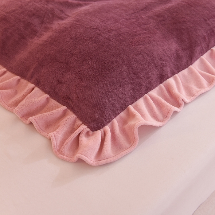 91家纺网 家纺一手货源 找家纺 甜之梦 2025新款毛巾绣牛奶绒单被套 乖乖龙紫豆沙