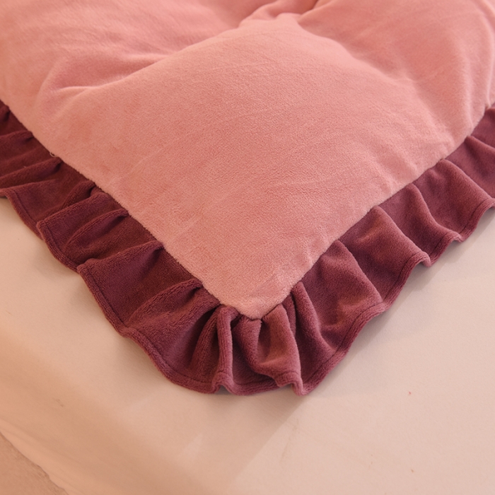 91家纺网 家纺一手货源 找家纺 甜之梦 2025新款毛巾绣牛奶绒单被套 满天星淡粉