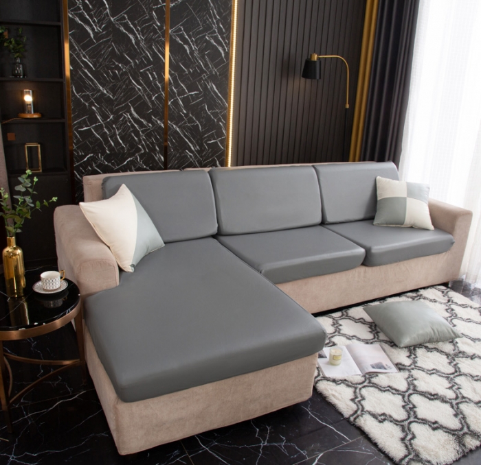 91家纺网 家纺一手货源 找家纺 兴妮雅家纺2021新款纯色皮沙发笠 灰色
