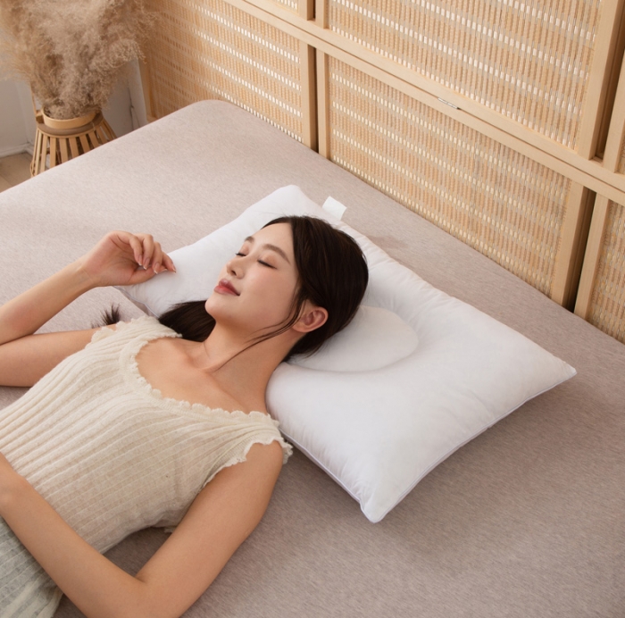 91家纺网 家纺一手货源 找家纺 （总）锦绣万家 2021新款全棉分区定型枕水洗羽丝绒护颈枕