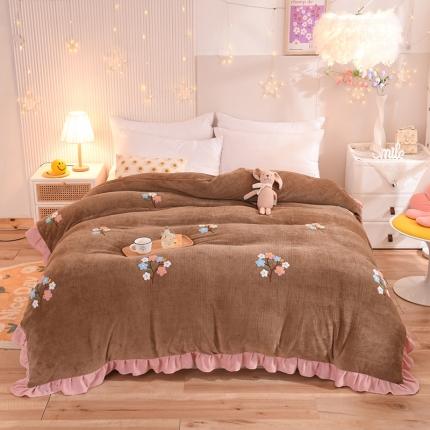 甜之梦 2025新款毛巾绣牛奶绒单被套 满天星奶茶咖