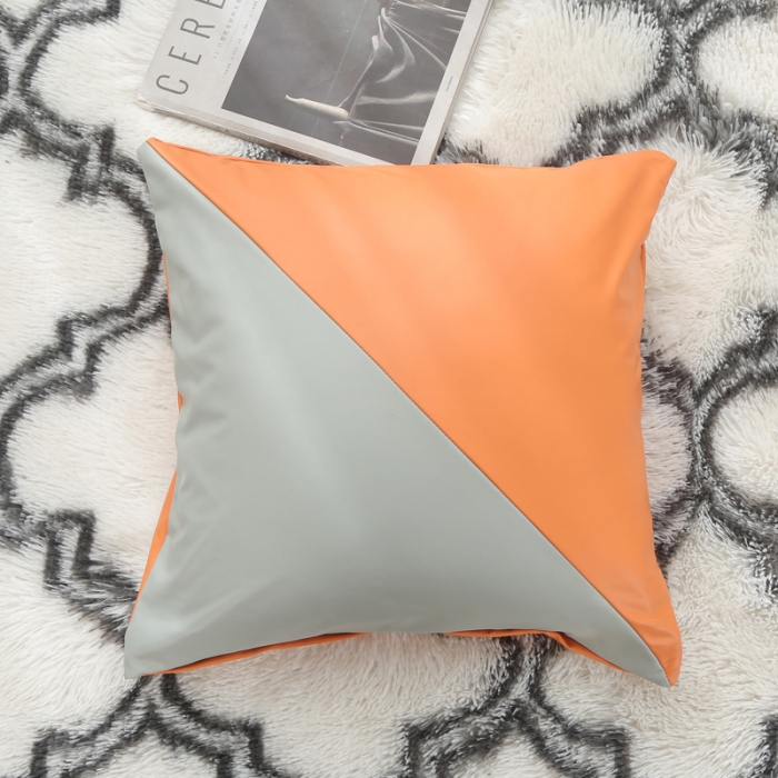 91家纺网 家纺一手货源 找家纺 兴妮雅家纺2021新款纯色皮沙发笠 桔色