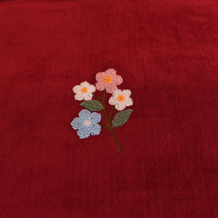 91家纺网 家纺一手货源 找家纺 甜之梦 2025新款毛巾绣牛奶绒单被套 满天星洋酒红