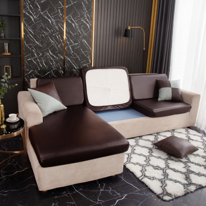 91家纺网 家纺一手货源 找家纺 兴妮雅家纺2021新款纯色皮沙发笠 咖啡