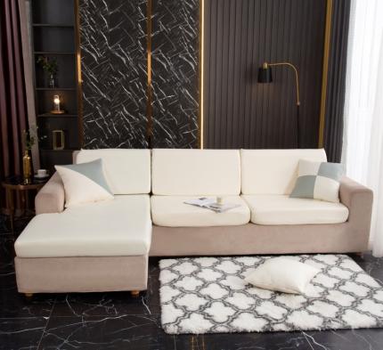 91家纺网 家纺一手货源 找家纺 兴妮雅家纺2021新款纯色皮沙发笠 米色