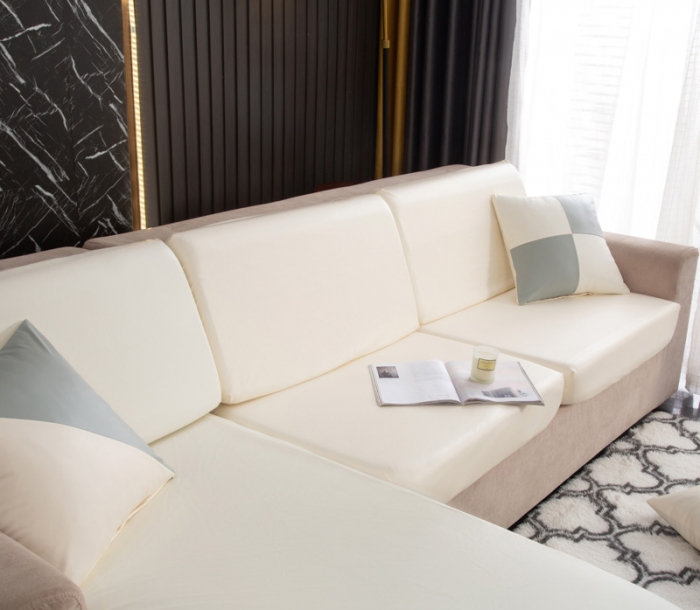 91家纺网 家纺一手货源 找家纺 兴妮雅家纺2021新款纯色皮沙发笠 米色