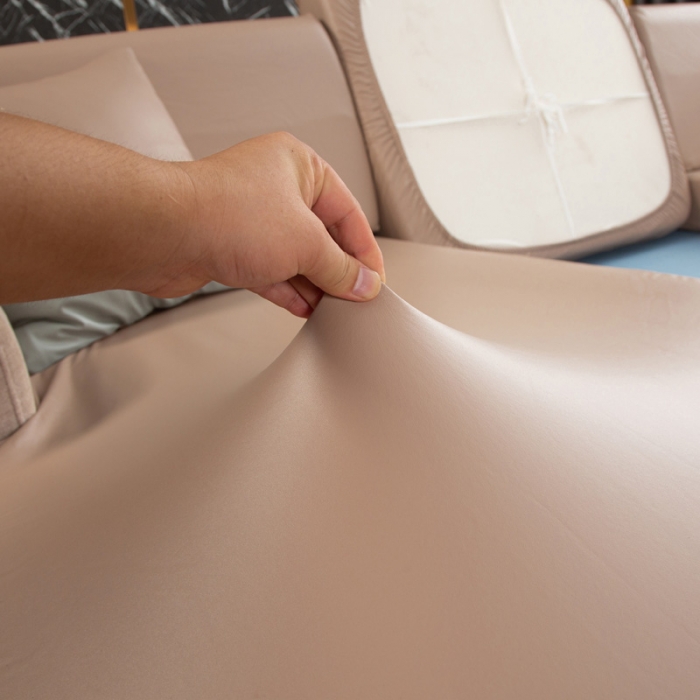 91家纺网 家纺一手货源 找家纺 兴妮雅家纺2021新款纯色皮沙发笠 驼色