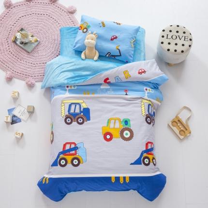 91家纺网 家纺一手货源 找家纺 鱼宝 2021新款棉加绒幼儿园多件套 挖土机