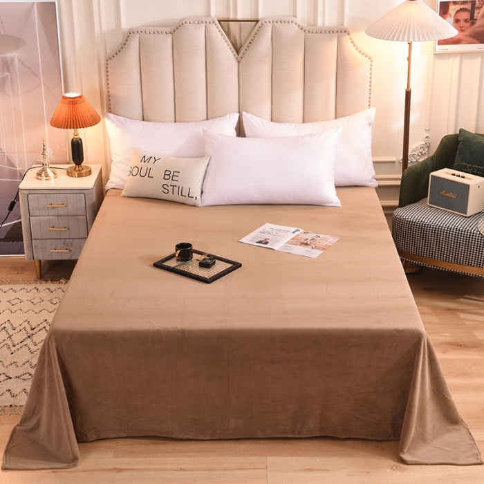 91家纺网 家纺一手货源 找家纺 甜之梦 2025新款毛巾绣牛奶绒单床单 乖乖龙奶茶咖