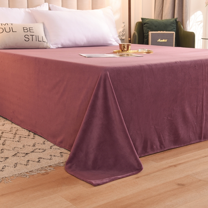 91家纺网 家纺一手货源 找家纺 甜之梦 2025新款毛巾绣牛奶绒单床单 乖乖龙紫豆沙