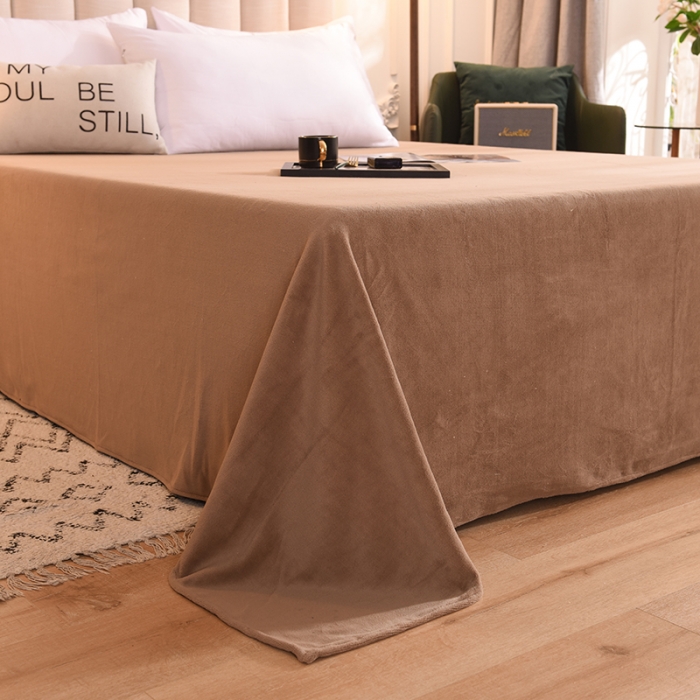 91家纺网 家纺一手货源 找家纺 甜之梦 2025新款毛巾绣牛奶绒单床单 满天星奶茶咖