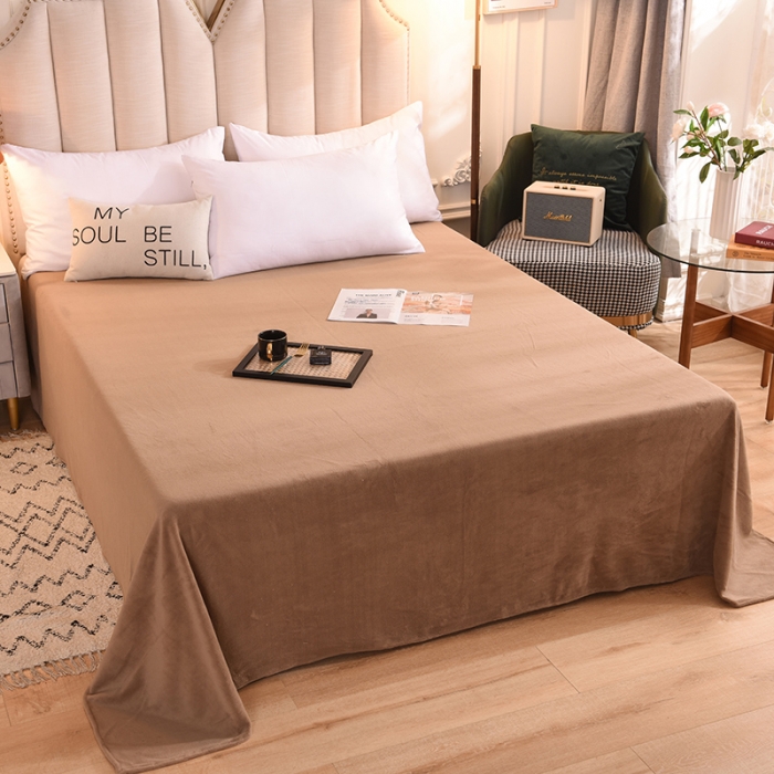 91家纺网 家纺一手货源 找家纺 甜之梦 2025新款毛巾绣牛奶绒单床单 满天星奶茶咖