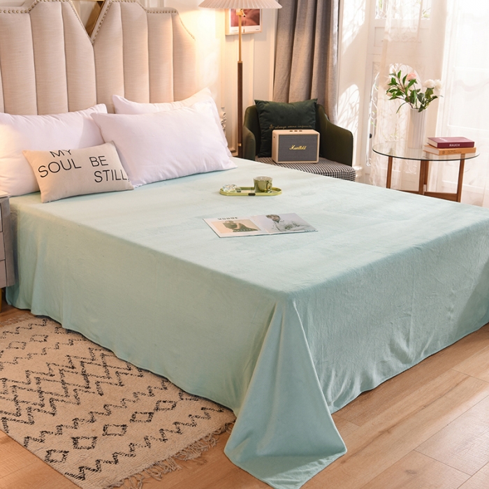 91家纺网 家纺一手货源 找家纺 甜之梦 2025新款毛巾绣牛奶绒单床单 小熊宝可梦嫩绿