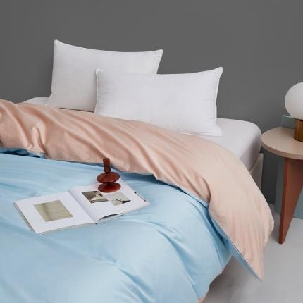 91家纺网 家纺一手货源 找家纺 （总）顾家家居 2023新款60长绒棉双拼全棉单被套纯棉