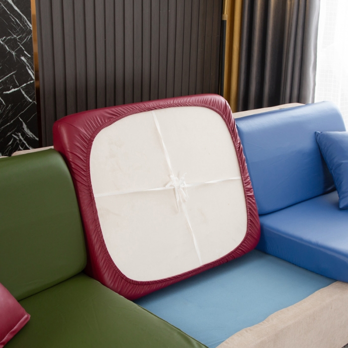 91家纺网 家纺一手货源 找家纺 兴妮雅家纺2021新款拼色皮沙发笠 碧绿加酒红加宝蓝