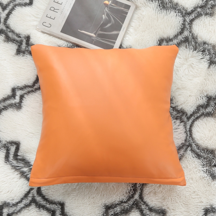 91家纺网 家纺一手货源 找家纺 兴妮雅家纺2021新款拼色皮沙发笠 桔色加浅灰