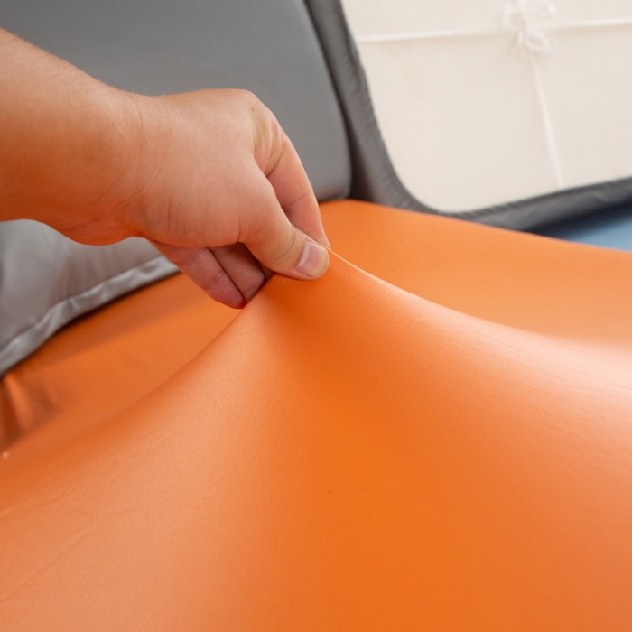 91家纺网 家纺一手货源 找家纺 兴妮雅家纺2021新款拼色皮沙发笠 桔色加浅灰