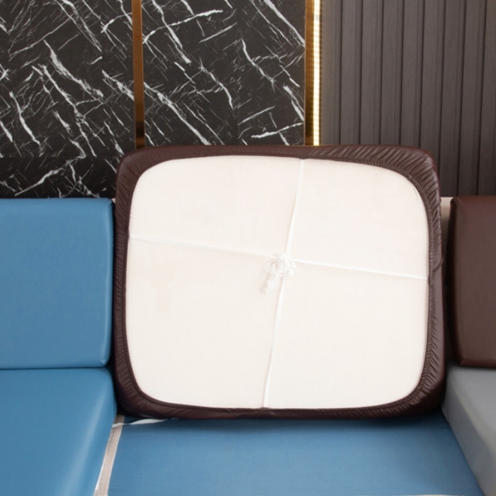 91家纺网 家纺一手货源 找家纺 兴妮雅家纺2021新款拼色皮沙发笠 雾蓝加浅灰加咖啡