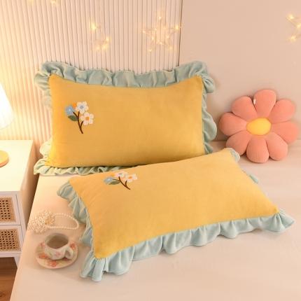 91家纺网 家纺一手货源 找家纺 （总）甜之梦 2025新款毛巾绣牛奶绒单枕套