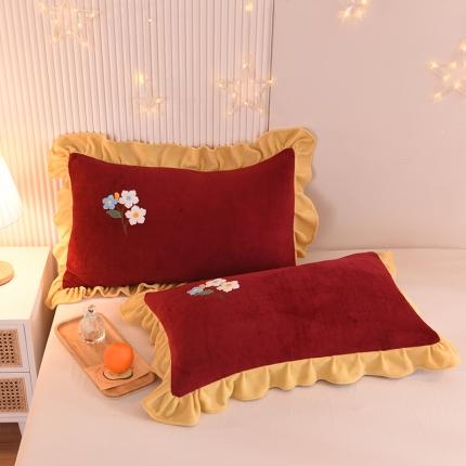 91家纺网 家纺一手货源 找家纺 （总）甜之梦 2025新款毛巾绣牛奶绒单枕套
