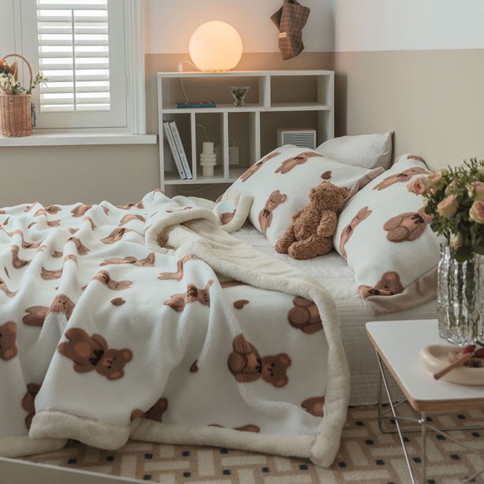 91家纺网 家纺一手货源 找家纺 （总）澳梵家居 2022新款ins网红小颗粒羊羔绒双面绒毛毯